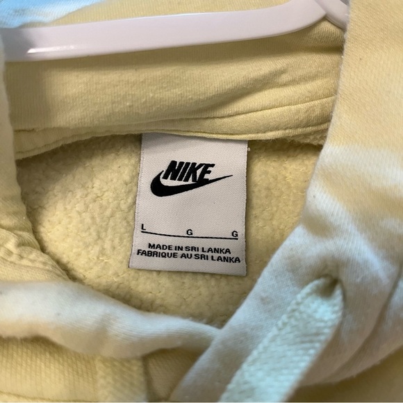 Nike Fleece Yellow Hoodie With Front Pocket Men's Size Large - Picture 10 of 12